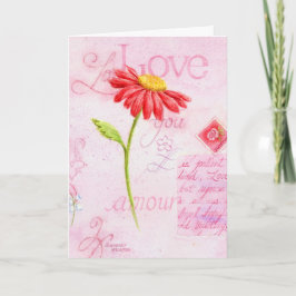 Festividades Dia de os namorados Red Daisy com Cartão de Amor