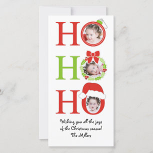 Festividades Diversão HO HO HO Fotografia Quadro Cartão de Voto