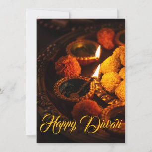 Festividades Diwali saudando cartão de feriado tradicional