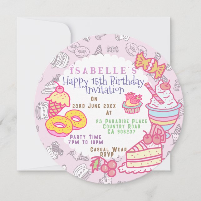 Festividades Doces Bakery e Bebidas Cartão de Férias Rosa (Frente)