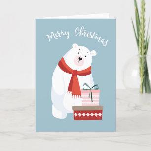 Festividades Docinho Polar Bear Feliz Cartão de Natal