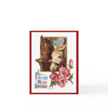 Dois Cavalos - Um Cartão de Natal Brilhante e Feli