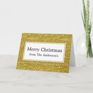 Festividades Dourada Glitter Parece Elegante Cartão de Natal Fe
