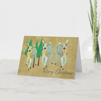Festividades Dourado e Verde Caro Cartão de Natal