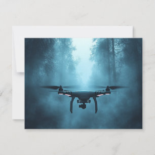 Festividades Drone no Cartão de Férias Planas Florestais Foggy