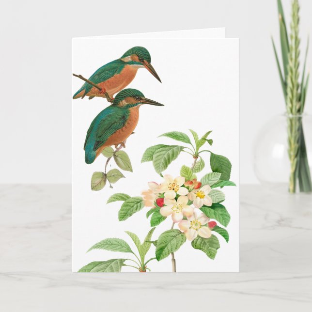 Festividades Duas Aves Elegantes com Cartão de Saudação Applebl (Frente)