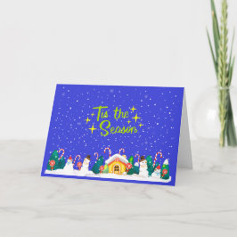 Festividades É a Temporada de Natal Cartão de Boas Festas de Ca