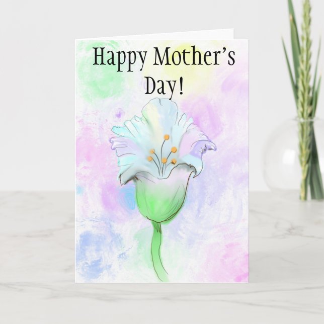 Festividades É uma flor - eu acho! Cartão de Dia da Mãe (Frente)