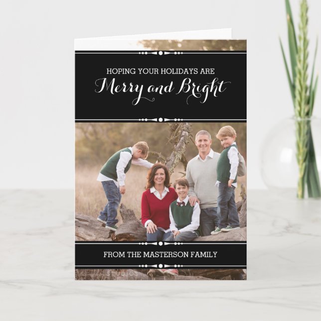 Festividades Ebony Simplesmente Cartão com fotos De Feriado Chi (Frente)