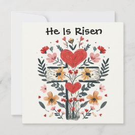 Festividades Ele Está Risen Jesus, Cartão De Saudação Cruzada, 