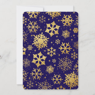 Festividades Elegância de Floco de Neve Dourado – Cartão de Fér