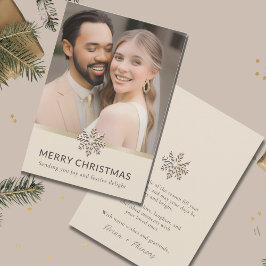 Festividades Elegant Newlyweds Primeiro Cartão com fotos de Nat