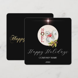 Festividades Elegante Cartão de Férias de Aquarela Preta