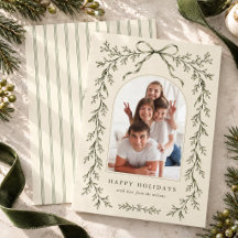 Elegante cartão de Natal com foto da família em ve