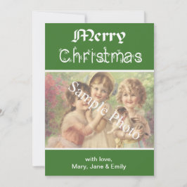 Festividades Elegante, clássico cartão com fotos de Natal Feliz