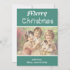 Festividades Elegante, clássico, cartão com fotos Feliz de Nata