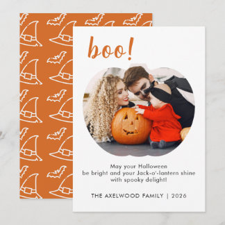 Festividades Elegante e moderno cartão de foto de Halloween em
