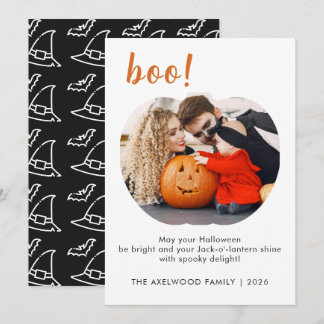 Festividades Elegante e moderno cartão de foto de Halloween em