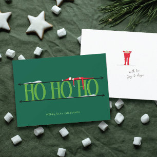 Festividades Elf Shenanigans Flat Hunter Green Cartão de Natal
