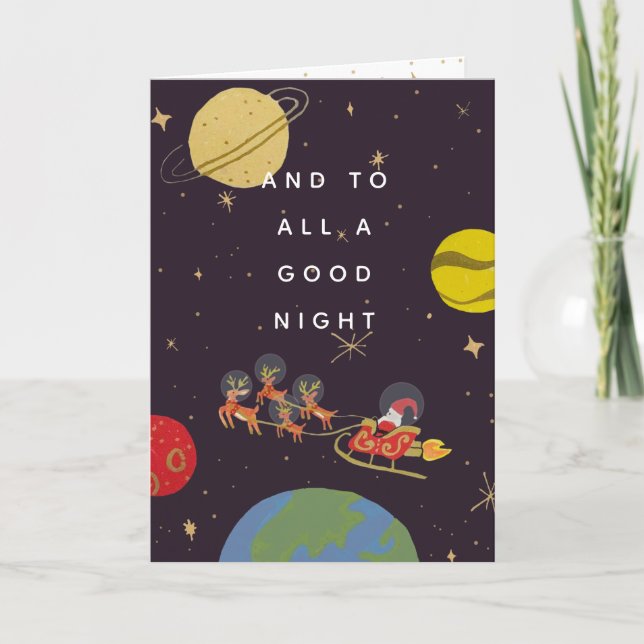 Festividades Em Cartão de Natal de Órbita (Frente)