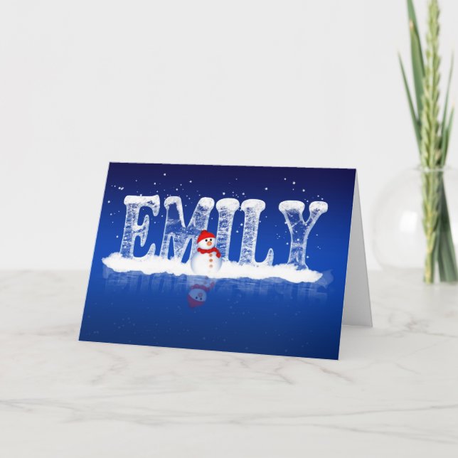 Festividades Emily - cartão de Natal personalizado para uma (Frente)