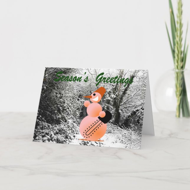 Festividades EMO Snowman A Receber Um Cartão De Saudação De Árv (Frente)