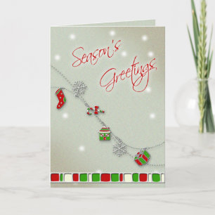 Festividades Enamel Charms Cartão de Saudação de Natal