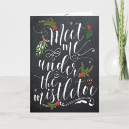 Festividades Encontre-me sob o Cartão de Natal Mistletoe