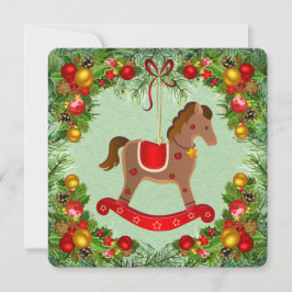 Festividades Enfeite de Cavalinho de Pau Vintage Cartão Plano