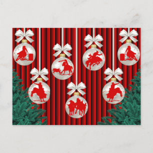 Festividades Enfeites de Rodeio em Cartão Postal Vermelho de Fe