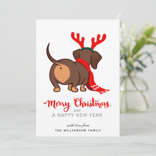 Festividades Engraçado Cachorro Feliz Cartão de Natal