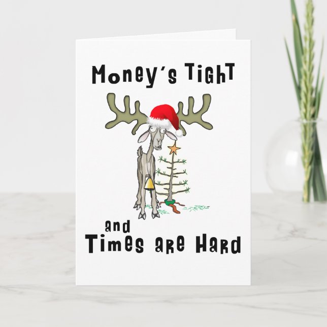Festividades Engraçado cartão de Natal do Money's Tight (Frente)