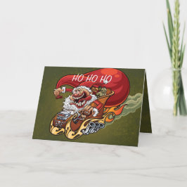 Festividades Engraçado Papai Noel Cartão de Natal Vermelho Papa