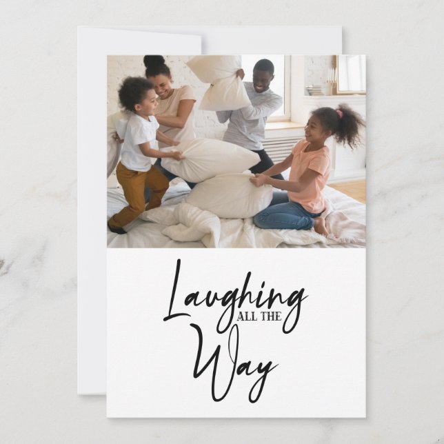 Festividades Engraçado Rir Até O Quinto Cartão De Férias Fotogr (Frente)