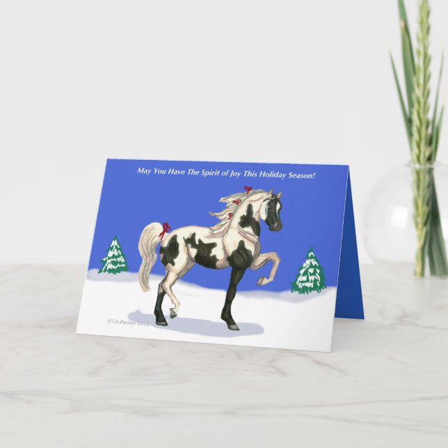Festividades Espírito do cartão de Natal árabe do cavalo do (Frente)