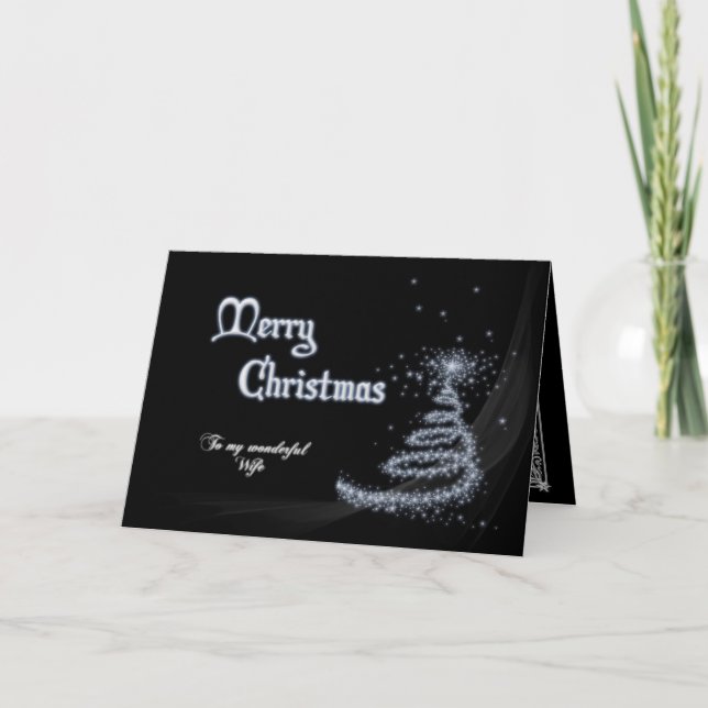 Festividades Esposa, cartão de Natal preto e branco (Frente)