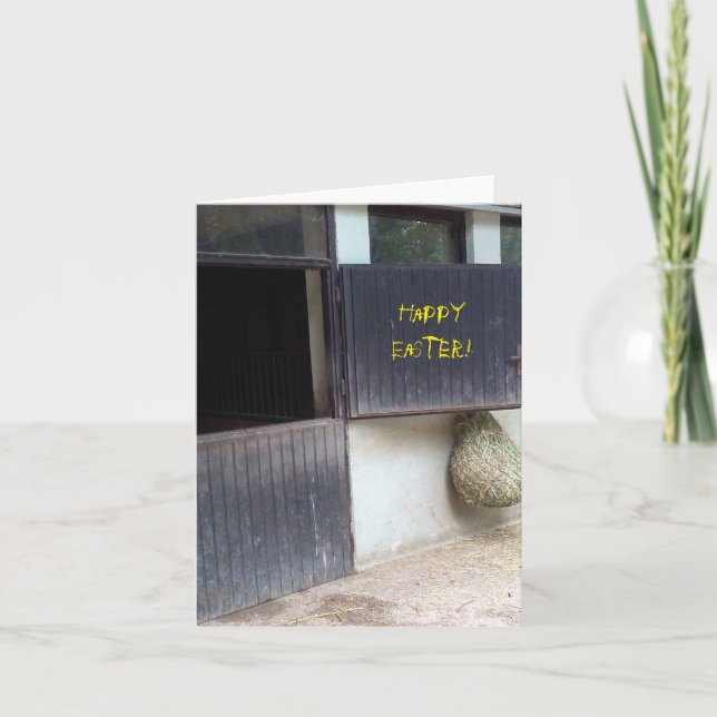 Festividades Estábulo do cavalo, cartão de felz pascoa (Frente)