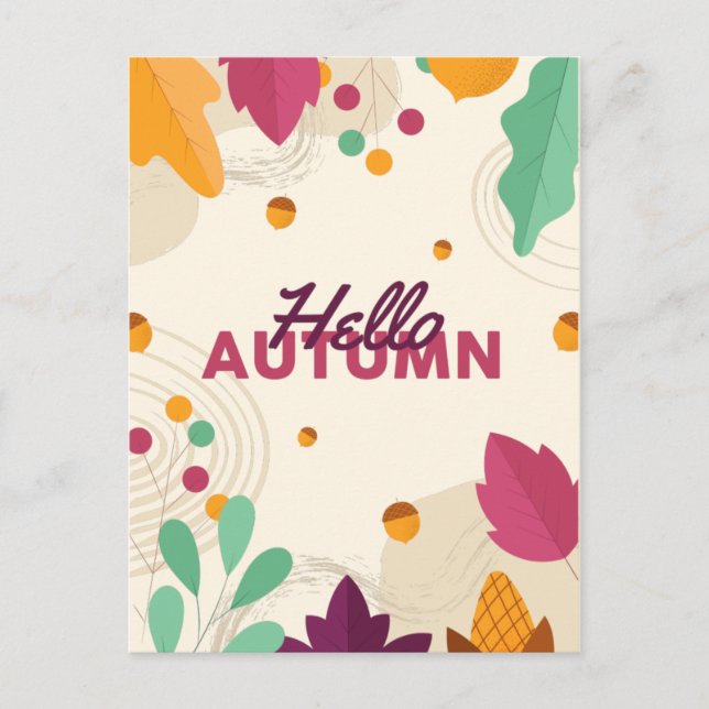 Festividades Estação de Boho Autumn com Cartão Postal de Feriad (Frente)