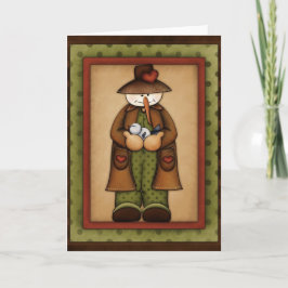 Festividades Estação de inverno Snowfolk Cartão de Saudação 3