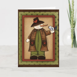 Festividades Estação de inverno Snowfolk Cartão de Saudação Sno