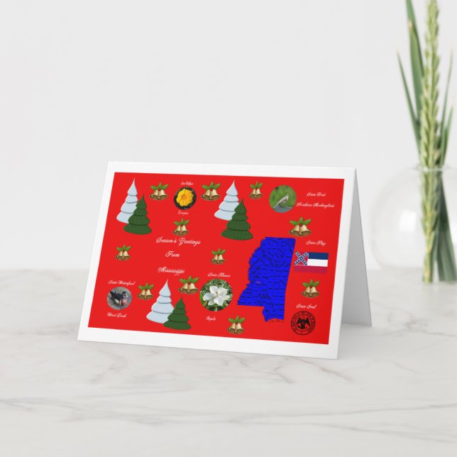 Festividades Estado de cartão do Natal de Mississippi (Frente)