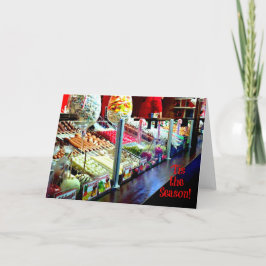 Festividades Este é o cartão de estação com doce de Natal