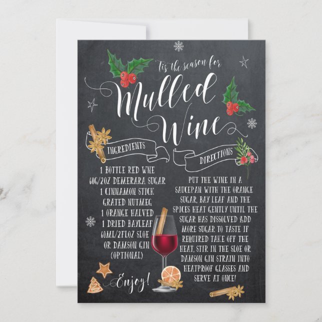 Festividades Este é o cartão de natal de natal de vinho mulled  (Frente)