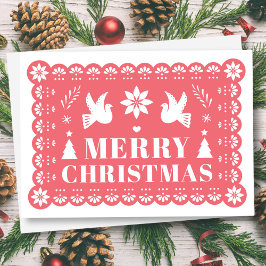 Festividades Estilo Papel Picado Cartão de Natal Mexicano