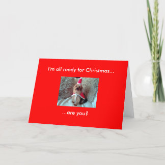Festividades Estou pronta para o cartão de Natal.