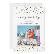 Estrelas de Confete Dourado | Cartão de Foto de Fé