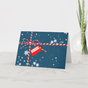 Festividades Etiqueta de Natal Vermelha em Cartão de Presente d