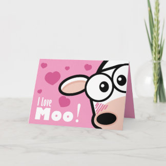 Festividades Eu Amo O Cartão De Dia de os namorados Moo