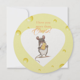 Festividades Eu amo você mais do que cartão de círculo de queij