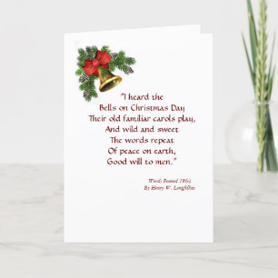 Festividades Eu ouvi o cartão de Natal Hymn